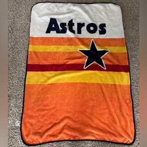Houston Astros Retro Stripe Plush Throw Blanket 62x45